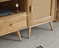 Boston Solid Wood Tv Entertainment Unit Set Of Three Cabinets Furniselan Natural Finish