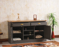 Porto Wooden Two door and Two Drawer Sideboard Cabinet Large - Tv Cabinet - Furniselan Slate-Grey