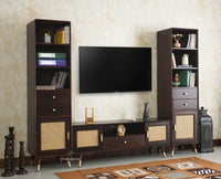 Boston Solid Wood Tv Entertainment Unit Set Of Three Cabinets Furniselan Grey Finish