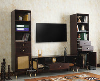 Boston Solid Wood Tv Entertainment Unit Set Of Three Cabinets Furniselan Grey Finish