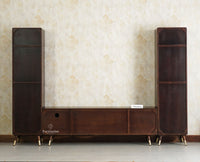 Boston Solid Wood Tv Entertainment Unit Set Of Three Furniselan Grey Finish