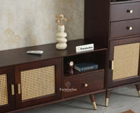 Boston Solid Wood Tv Entertainment Unit Set Of Three Furniselan Grey Finish