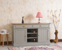 Porto Wooden Two door and Two Drawer Sideboard Cabinet Large - Tv Cabinet - Furniselan Cool-Grey