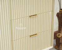 Bengaluru Solid Wood Two Door and Three Drawer Sideboard Cabinet Furniselan Frosty White