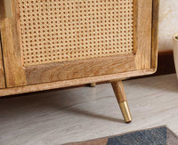 Boston Solid Wood Three Door and Three Drawer Sideboard Cabinet - Sideboard - Furniselan Natural-Finish
