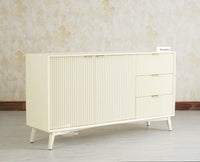 Bengaluru Solid Wood Two Door and Three Drawer Sideboard Cabinet Furniselan Frosty White