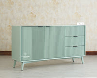 Bengaluru Solid Wood Two Door and Three Drawer Sideboard Cabinet Furniselan Silt Green