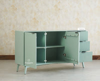 Bengaluru Solid Wood Two Door and Three Drawer Sideboard Cabinet Furniselan Silt Green