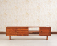 Columbia Solid Wood Tv Cabinet - Tv Cabinet - Furniselan - Maple-Finish