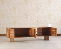 Columbia Solid Wood Tv Cabinet - Tv Cabinet - Furniselan - Natural-Finish