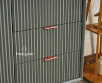 Bengaluru Solid Wood Two Door and Three Drawer Sideboard Cabinet Furniselan Cool Grey