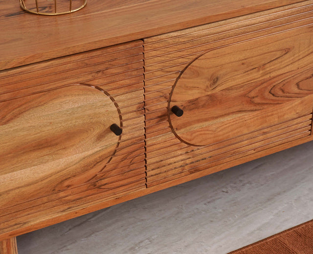 Columbia Solid Wood Tv Cabinet - Tv Cabinet - Furniselan - Natural-Finish