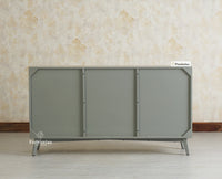 Bengaluru Solid Wood Two Door and Three Drawer Sideboard Cabinet Furniselan Cool Grey