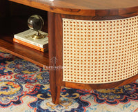 Boston Sheesham Wood Oval Coffee Table Furniselan Brown Finish