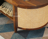 Boston Sheesham Wood Oval Coffee Table Furniselan Teak Finish