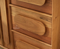Chicago Solid Wood One  Door Three drawer Storage Cabinet Natural Finish