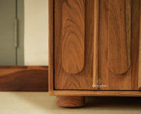 Chicago Solid Wood One  Door Three drawer Storage Cabinet Natural Finish
