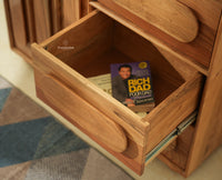 Chicago Solid Wood One  Door Three drawer Storage Cabinet Natural Finish