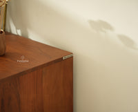 Chicago Solid Wood One  Door Three drawer Storage Cabinet Teak Finish