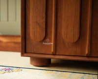 Chicago Solid Wood One  Door Three drawer Storage Cabinet Teak Finish