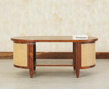 Boston Sheesham Wood Five Seater Sofa Set with Coffee Table Furniselan Brown Finish