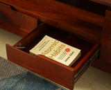 Bressels Wooden Tv Cabinet Media Unit Brown Finish