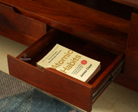 Bressels Wooden Tv Cabinet Media Unit Brown Finish