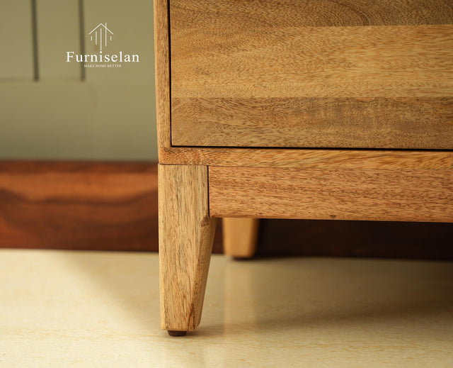 Bressels Wooden Tv Cabinet Media Unit Natural Finish