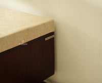 Boston Solid Wood Cane Shoe Storage Bench for Entryway Grey Finish