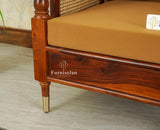 Boston Sheesham Wood Rattan Cane One Seater Sofa Furniselan Brown Finish