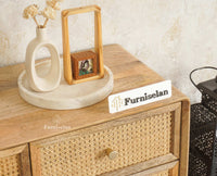 Boston Wooden Rattan Cane Chest of Drawer Five Drawer Cabinet Natural Finish