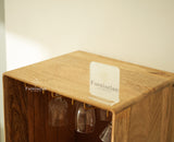 Boston Wooden Rattan Cane Tall Bar Cabinet with Storage Natural Finish