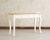 Mumbai Solid Wood Two Drawer Console Table Furniselan Frosty White