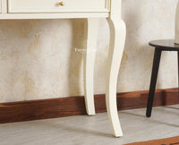 Mumbai Solid Wood Two Drawer Console Table Furniselan Frosty White