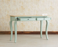 Mumbai Solid Wood Two Drawer Study Laptop Table Furniselan Silt Green