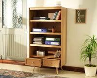 Boston Solid Wood Bookshelf for Office,Study Room, Livingroom Natural Finish