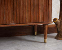 Eiffel Solid Wood Sideboard Cabinet Two Doors and Three Drawers  Furniselan - Teak-Finish