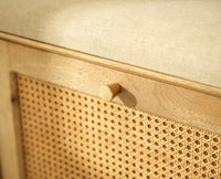 Boston Solid Wood Flip Door Shoe Storage Bench Natural Finish