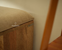 Boston Solid Wood Flip Door Shoe Storage Bench Natural Finish