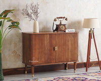 Eiffel Solid Wood Two Door Sideboard Cabinet - Sideboard - Furniselan - Teak-Finish