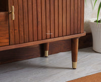 Eiffel Solid Wood TV Cabinet Two Door & One Drawer - Tv Cabinet - Furniselan - Teak-Finish