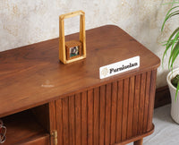 Eiffel Solid Wood TV Cabinet Two Door & One Drawer - Tv Cabinet - Furniselan - Teak-Finish