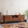 Eiffel Solid Wood TV Cabinet Two Door & One Drawer - Tv Cabinet - Furniselan - Teak-Finish
