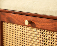 Boston Solid Wood Flip Door Shoe Storage Bench Brown Finish