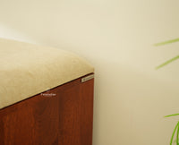 Boston Solid Wood Flip Door Shoe Storage Bench Brown Finish