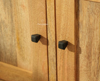 Alexandria Solid Wood Bar Cabinet Natural Finish