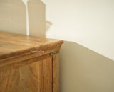 Alexandria Solid Wood Bar Cabinet Natural Finish