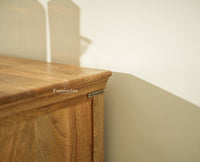 Alexandria Solid Wood Bar Cabinet Natural Finish