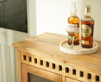 Alexandria Solid Wood Bar Cabinet Natural Finish