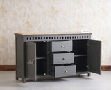 Alexandria Solid Wood Sideboard Three Drawer two door - Tv Cabinet - Furniselan - Slate-Grey